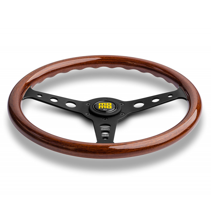 MOMO Indy Heritage Black Steering Wheel - Mahogany Wood (Street Series) MOMO Indy Heritage Black Steering Wheel - Mahogany Wood (Street Series)
