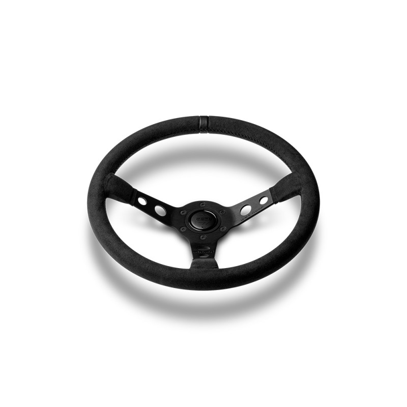 MOMO MOD.07 Black Edition Steering Wheel - Black  Premium Microfibre (Street Series)