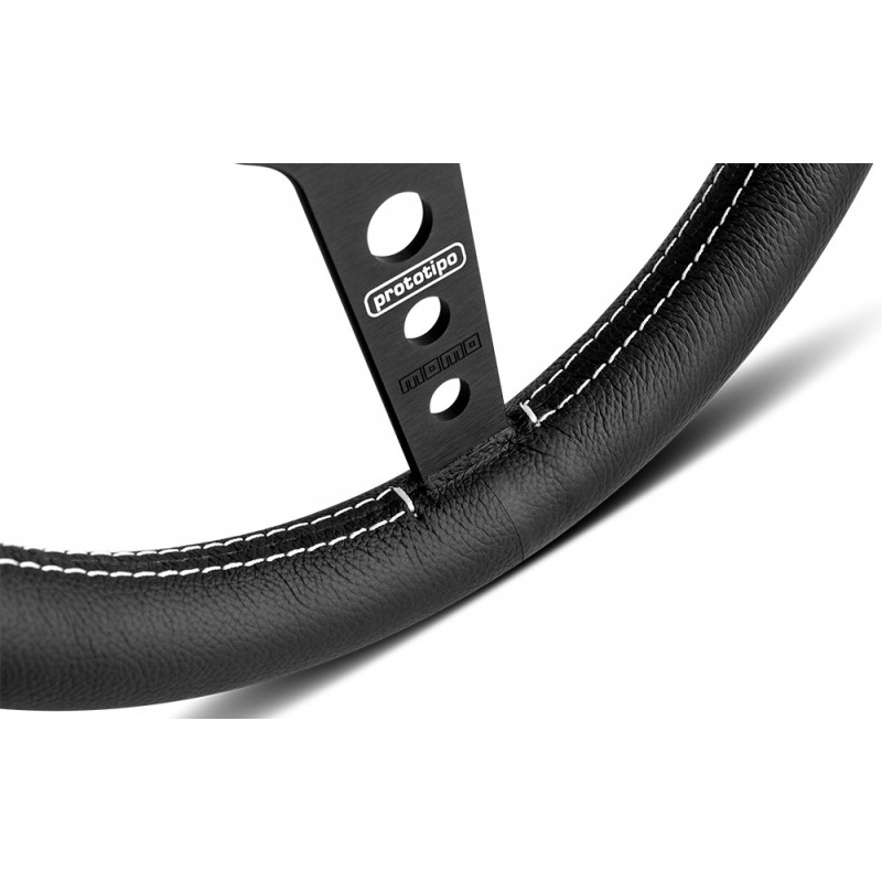 MOMO Prototipo 320MM Steering Wheel - Black Leather (Street Series)