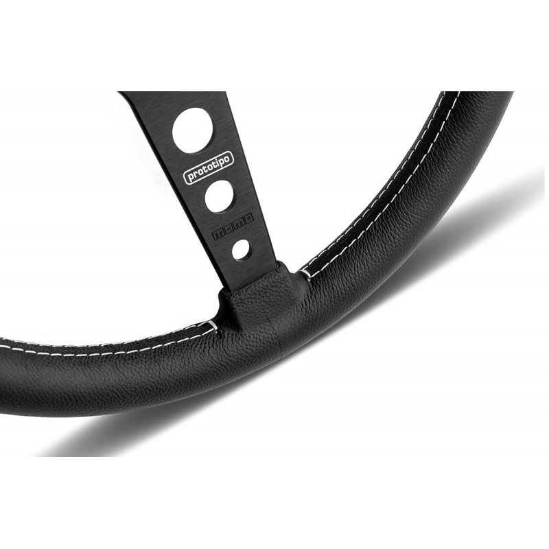 MOMO Prototipo 370MM Steering Wheel - Black Leather (Street Series) MOMO Prototipo 370MM Steering Wheel - Black Leather (Street Series)
