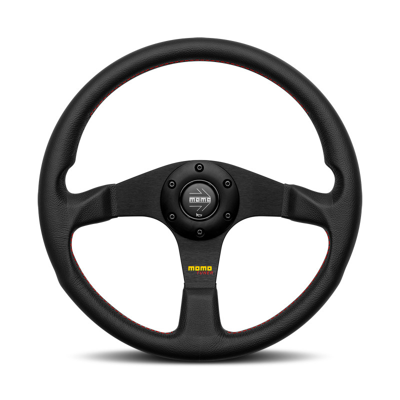 MOMO Tuner Steering Wheel - Black Leather (Street Series) MOMO Tuner Steering Wheel - Black Leather (Street Series)