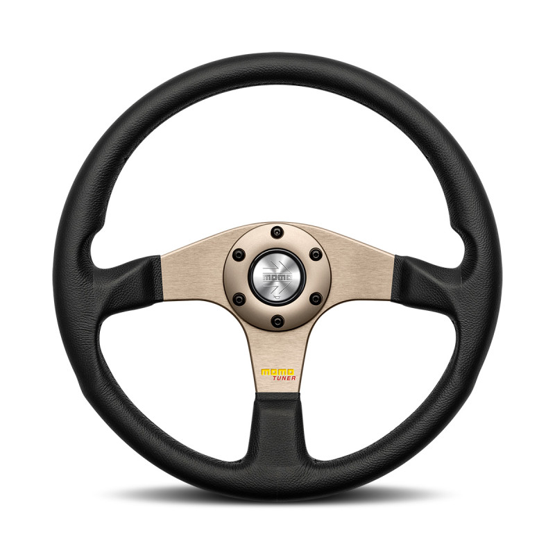MOMO Tuner Anthracite Steering Wheel - Black Leather (Street Series)
