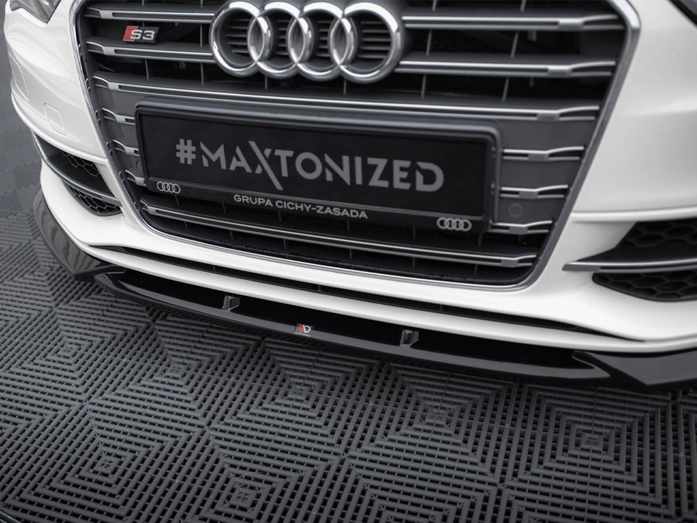Maxton Design Audi S3 8V / A3 S-Line 8V (2013-2016) Hatchback / Sportback Front Splitter V2 - Gloss Black Maxton Design Audi S3 8V / A3 S-Line 8V (2013-2016) Hatchback / Sportback Front Splitter V2 - Gloss Black