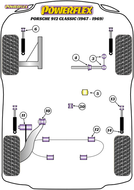 Powerflex Jack Pad Adaptor - Porsche 912 (1967-1969)