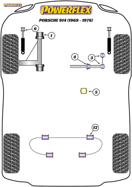 Powerflex Steering Column Bearing Support Bushes - Porsche 914 (1970 - 1976)