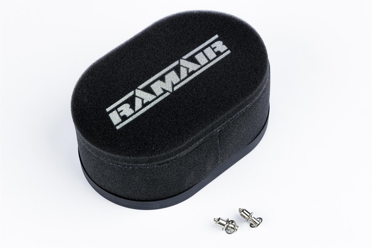 Ramair Carburettor Foam Air Filter with Baseplate to fit SU HS6 (Mini Offset) - 65mm Internal Height
