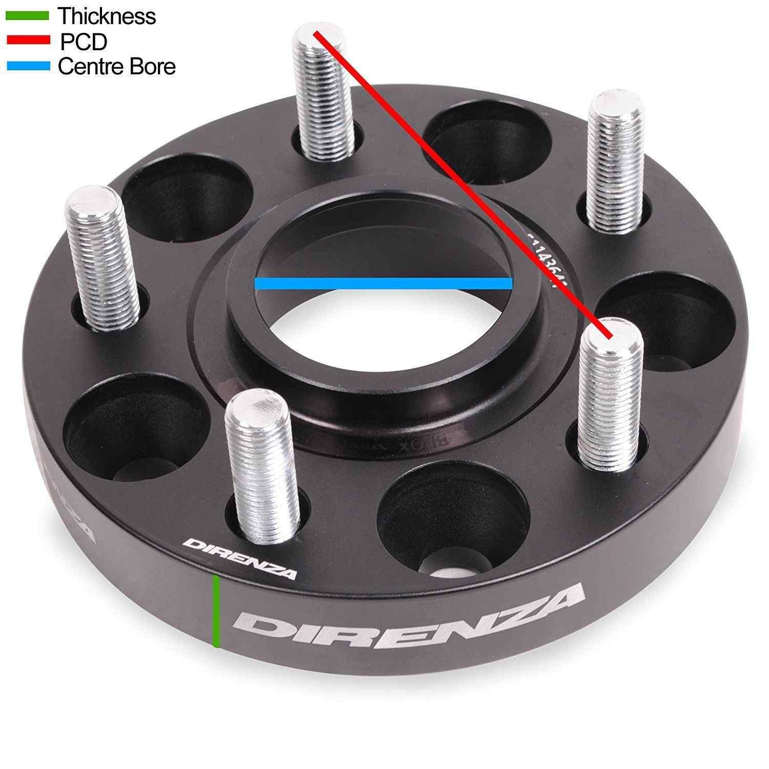 Direnza Ford Focus MK2 ST / RS – 25mm Wheel Spacers – Pair – 5×108 / M12x1.5 / 63.3mm