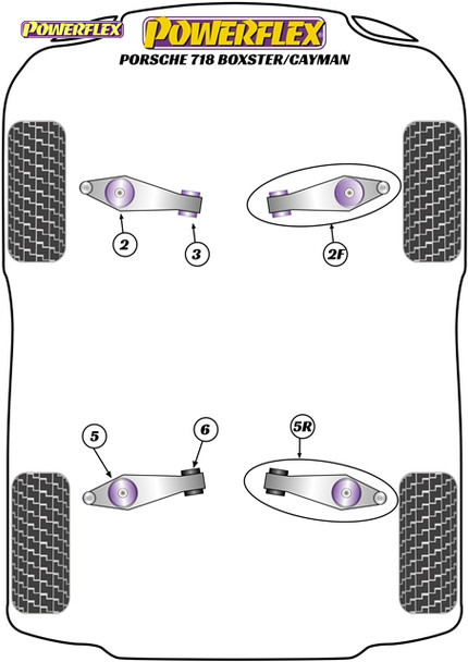 Powerflex Bolt-On Jack Pad Adaptor Kit - Porsche Boxster 718