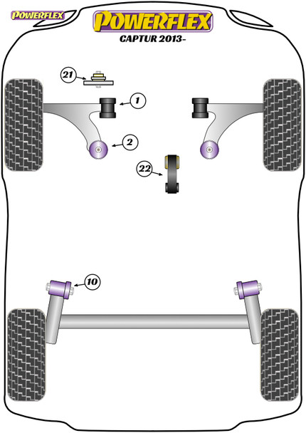 Powerflex Gearbox Mounting Bush Insert - Renault Captur (2013 - ON) Powerflex Gearbox Mounting Bush Insert - Renault Captur (2013 - ON)