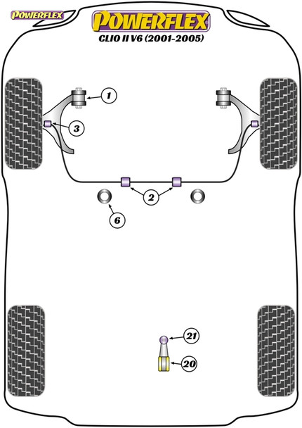 Powerflex Track Lower Engine Mount Large Bush - Renault Clio V6 (2001 - 2005) Powerflex Track Lower Engine Mount Large Bush - Renault Clio V6 (2001 - 2005)