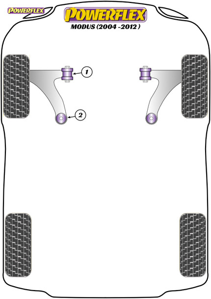 Powerflex Front Arm Front Bushes - Renault Modus (2004-2012)