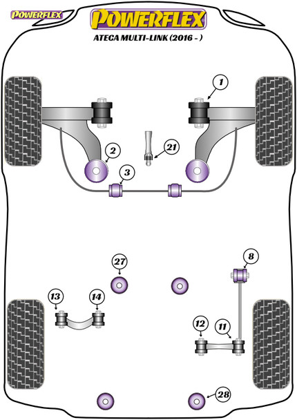 Powerflex Lower Torque Mount Small Bush - Seat Ateca Multi-Link (2016-ON) Powerflex Lower Torque Mount Small Bush - Seat Ateca Multi-Link (2016-ON)