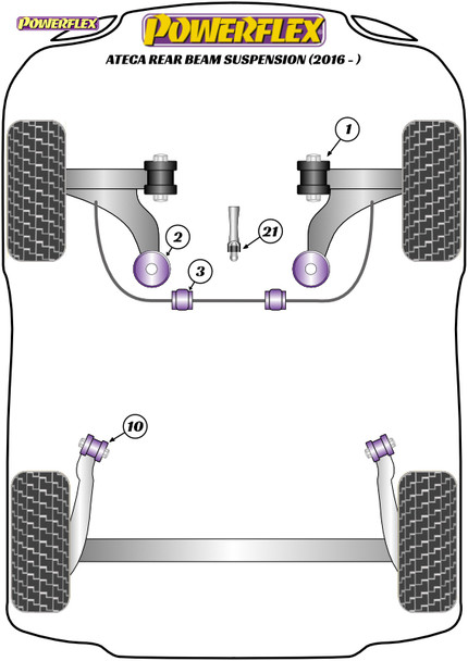 Powerflex Lower Torque Mount Small Bush - Seat Ateca Rear Beam (2016-ON) - Powerflex Lower Torque Mount Small Bush - Seat Ateca Rear Beam (2016-ON) -