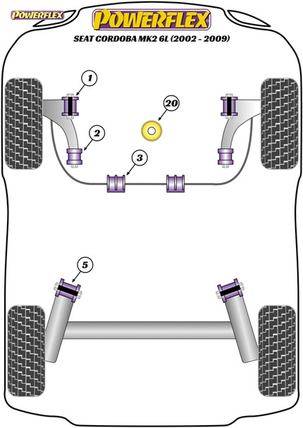 Powerflex Track Front Wishbone Front Bushes - Seat Cordoba MK2 6L (2002 - 2009) Powerflex Track Front Wishbone Front Bushes - Seat Cordoba MK2 6L (2002 - 2009)
