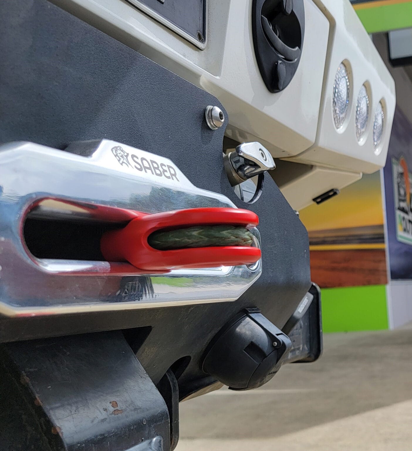 Saber 6061 Aluminium Spliced Winch Thimble - Cerakote Blue & 9k Soft Shackle