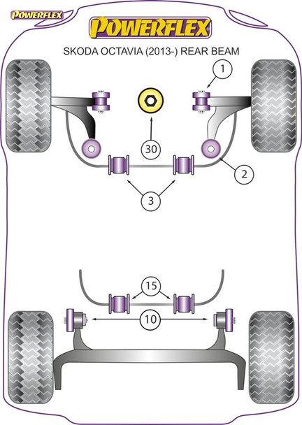 Powerflex Front Wishbone Rear Bushes - Skoda OCTAVIA 5E UP TO 150PS REAR BEAM Powerflex Front Wishbone Rear Bushes - Skoda OCTAVIA 5E UP TO 150PS REAR BEAM