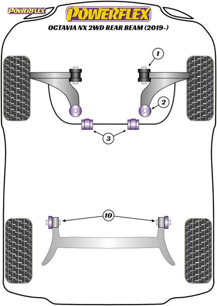 Powerflex Front Lower Engine Mount Hybrid Bush (Large) - Skoda Octavia NX Rear Beam (2019 on) - Powerflex Front Lower Engine Mount Hybrid Bush (Large) - Skoda Octavia NX Rear Beam (2019 on) -