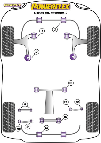 Powerflex Track Rear Anti Roll Bar To Chassis Bushes 20mm - Subaru Legacy BM, BR (2009 - 2014) Powerflex Track Rear Anti Roll Bar To Chassis Bushes 20mm - Subaru Legacy BM, BR (2009 - 2014)
