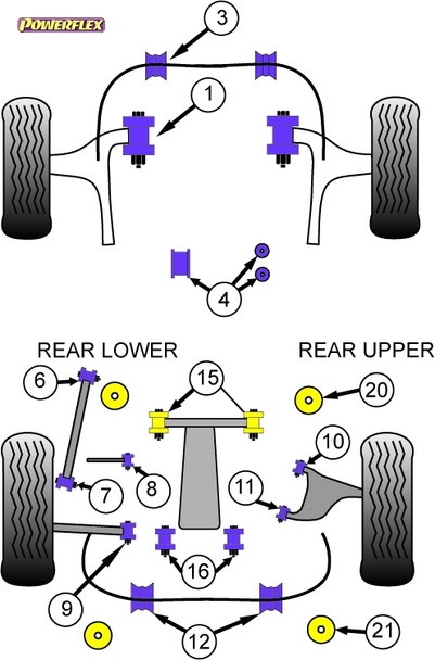 Powerflex Track Rear Trailing Arm Rear Bushes - Subaru Impreza Turbo inc. WRX, STi & XV GJ,GP (2011-2015) Powerflex Track Rear Trailing Arm Rear Bushes - Subaru Impreza Turbo inc. WRX, STi & XV GJ,GP (2011-2015)