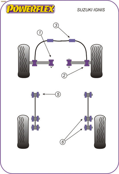Powerflex Track Front Roll Bar Mount Bushes - Suzuki Ignis (2000-2008) Powerflex Track Front Roll Bar Mount Bushes - Suzuki Ignis (2000-2008)