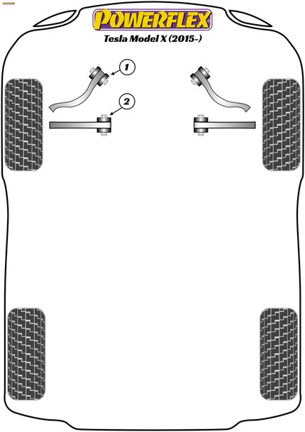 Powerflex Front Lower Aft Link Inc Bush Kit - Tesla Model X (2015 - ON) Powerflex Front Lower Aft Link Inc Bush Kit - Tesla Model X (2015 - ON)