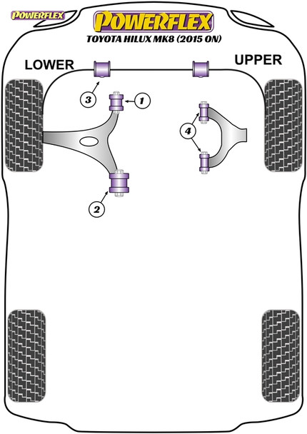 Powerflex Front Lower Arm Rear Bushes 16mm - Toyota Hilux Mk8 (2015 on) Powerflex Front Lower Arm Rear Bushes 16mm - Toyota Hilux Mk8 (2015 on)