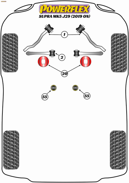 Powerflex Front Lower Control Arm Inner Bush - Toyota Supra Mk5 A90/J29 (2019 -) Powerflex Front Lower Control Arm Inner Bush - Toyota Supra Mk5 A90/J29 (2019 -)