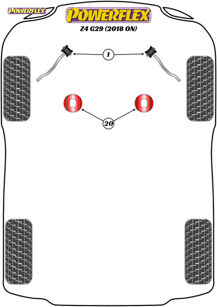 Powerflex Front Radius Arm To Chassis Bushes - Toyota Supra Mk5 A90/J29 (2019 -) Powerflex Front Radius Arm To Chassis Bushes - Toyota Supra Mk5 A90/J29 (2019 -)