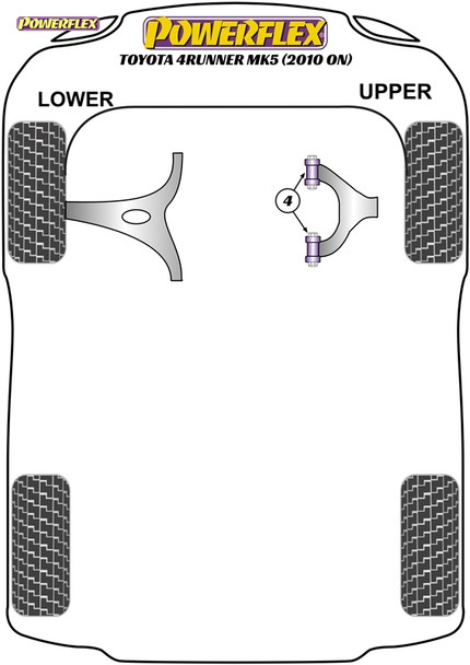 Powerflex Front Upper Control Arm Bushes - Toyota 4Runner Mk5 (2009 - ) Powerflex Front Upper Control Arm Bushes - Toyota 4Runner Mk5 (2009 - )