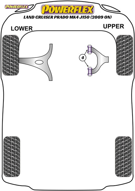 Powerflex Front Upper Control Arm Bushes - Toyota Land Cruiser Prado J150 (2009 -) Powerflex Front Upper Control Arm Bushes - Toyota Land Cruiser Prado J150 (2009 -)