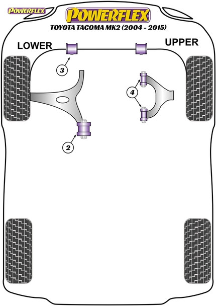Powerflex Front Upper Control Arm Bushes - Toyota Tacoma Mk2 (2004 - 2015) Powerflex Front Upper Control Arm Bushes - Toyota Tacoma Mk2 (2004 - 2015)