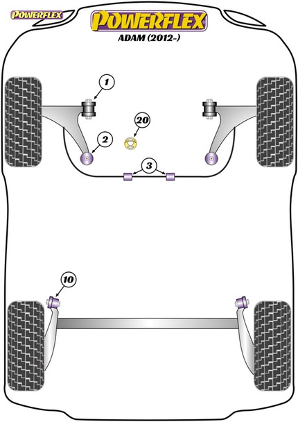 Powerflex Track Front Anti Roll Bar Bushes 16.4mm - Vauxhall Adam (2012-) Powerflex Track Front Anti Roll Bar Bushes 16.4mm - Vauxhall Adam (2012-)
