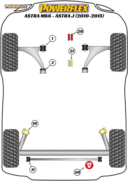 Powerflex Track Front Engine Mounting Insert - Astra MK6 - Vauxhall Astra J (2010 - 2015) Powerflex Track Front Engine Mounting Insert - Astra MK6 - Vauxhall Astra J (2010 - 2015)