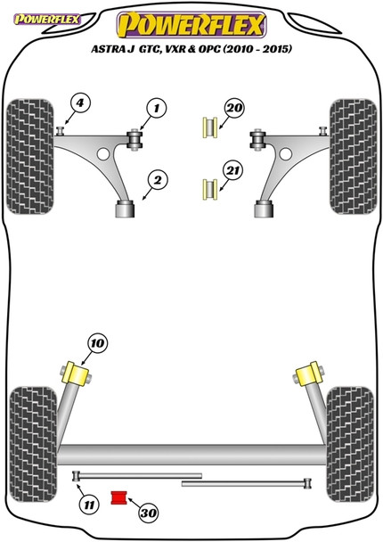 Powerflex Front Engine Mounting Insert - Astra MK6 - Vauxhall Astra J GTC, VXR & OPC (2010-2015) Powerflex Front Engine Mounting Insert - Astra MK6 - Vauxhall Astra J GTC, VXR & OPC (2010-2015)