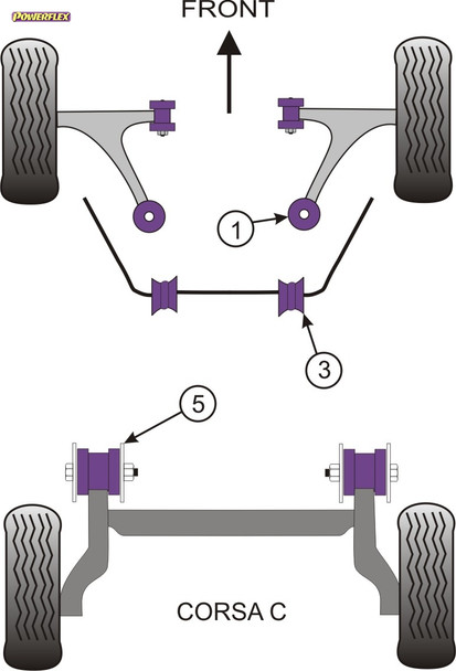 Powerflex Track Rear Beam Mounting Bushes - Vauxhall Tigra Twin Top (2004-) Powerflex Track Rear Beam Mounting Bushes - Vauxhall Tigra Twin Top (2004-)