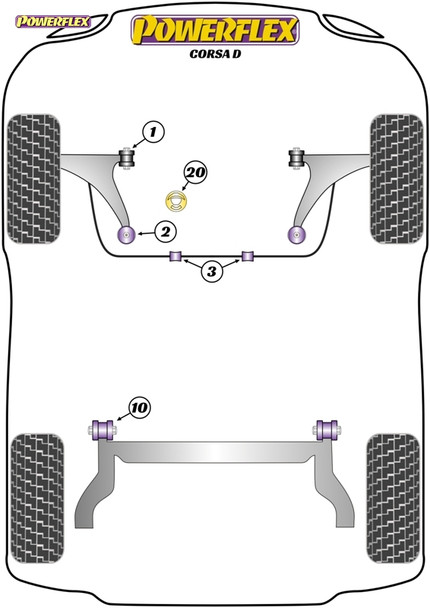 Powerflex Front Anti Roll Bar Bushes 16.4mm - Vauxhall Corsa D (2006-2014) Powerflex Front Anti Roll Bar Bushes 16.4mm - Vauxhall Corsa D (2006-2014)