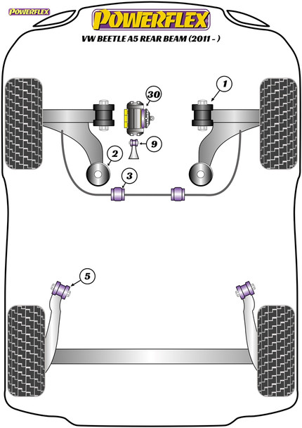 Powerflex Track Front Wishbone Rear Bushes, Caster Adjustable - Volkswagen Beetle A5 Rear Beam (2011 - ON) Powerflex Track Front Wishbone Rear Bushes, Caster Adjustable - Volkswagen Beetle A5 Rear Beam (2011 - ON)