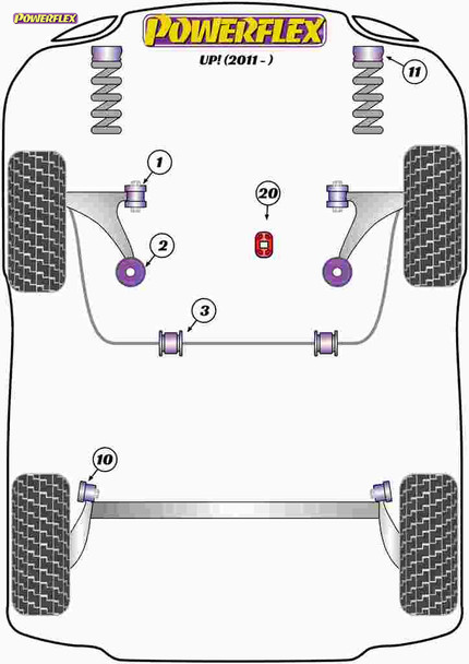 Powerflex Lower Torque Mount Large Bush (Tuned/Track) - Volkswagen Up! (2011 -) Powerflex Lower Torque Mount Large Bush (Tuned/Track) - Volkswagen Up! (2011 -)