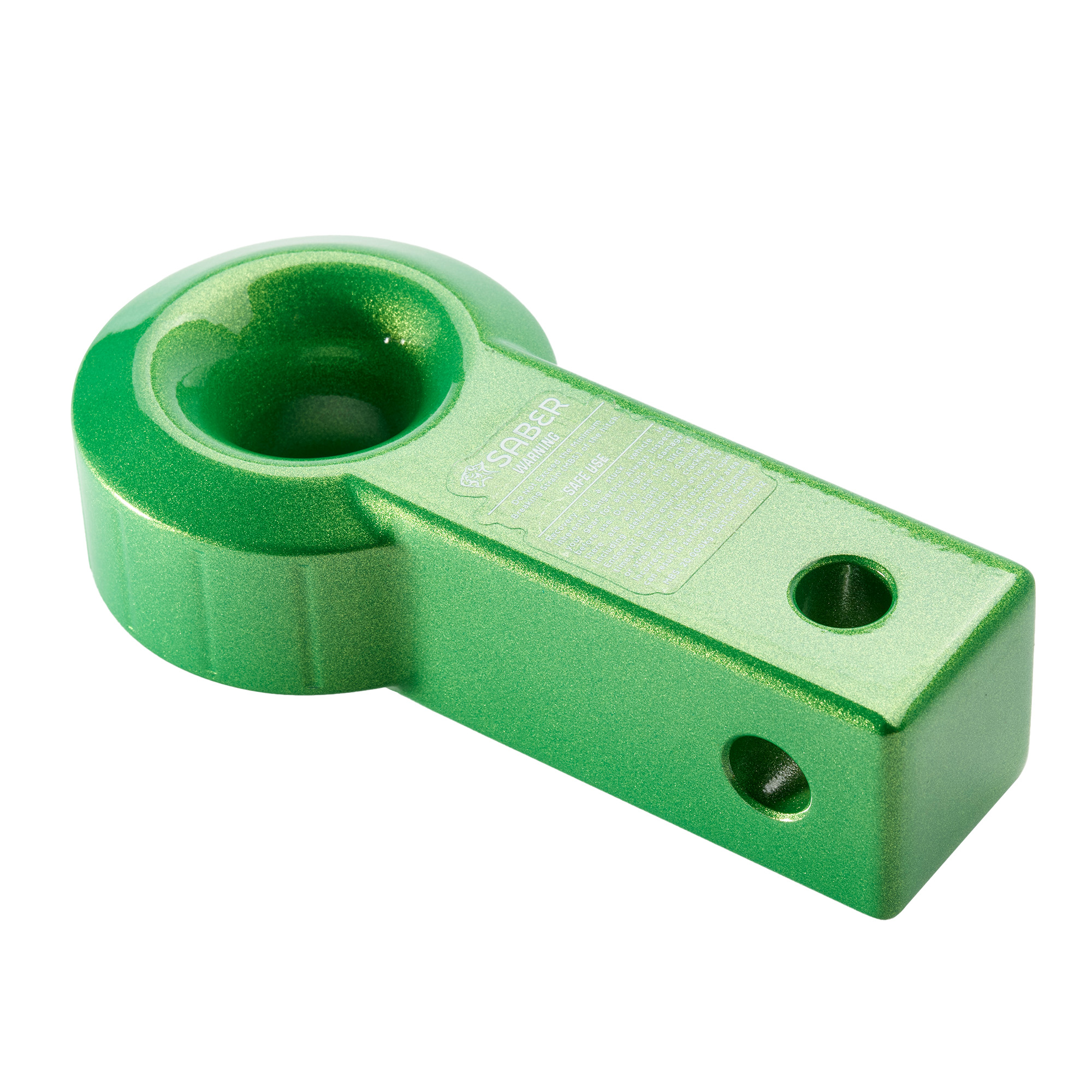 7075 Aluminium Rope Friendly Recovery Hitch - Green Prismatic