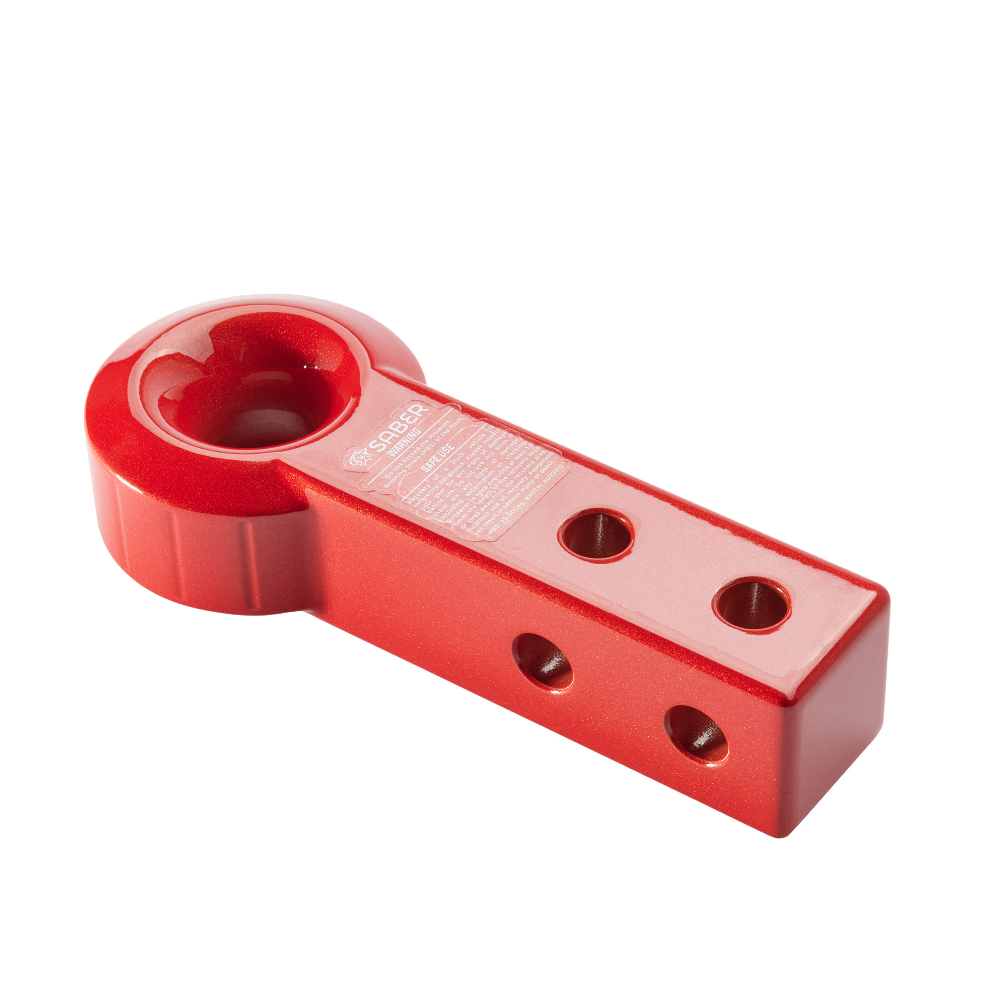 7075 Aluminium Rope Friendly Recovery Hitch Extended - Red Prismatic