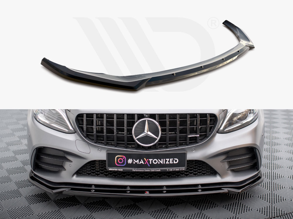Maxton Design Front Splitter V2 Mercedes AMG C43 Coupe / Sedan / Estate C205 / W205 / S205 Facelift (2018-2022) - Gloss Black Maxton Design Front Splitter V2 Mercedes AMG C43 Coupe / Sedan / Estate C205 / W205 / S205 Facelift (2018-2022) - Gloss Black