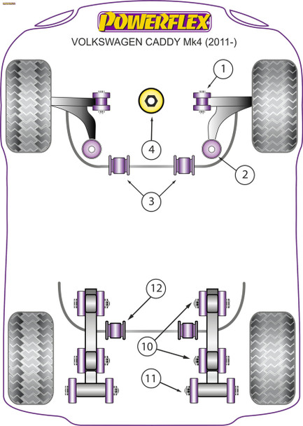Powerflex Track Rear Leaf Spring Bushes - Volkswagen Caddy MK4 (06/2010 - ON) Powerflex Track Rear Leaf Spring Bushes - Volkswagen Caddy MK4 (06/2010 - ON)