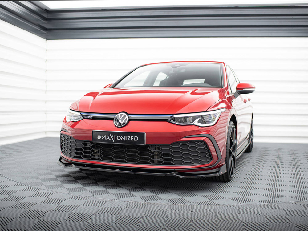 Maxton Design Volkswagen Golf MK8 GTI / GTE / GTD / R-Line (2020+) Front Splitter V.2 + Flaps - Gloss Black Maxton Design Volkswagen Golf MK8 GTI / GTE / GTD / R-Line (2020+) Front Splitter V.2 + Flaps - Gloss Black