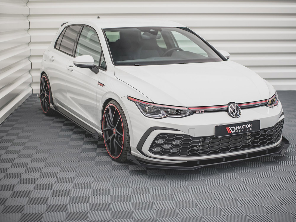 Maxton Design Volkswagen Golf MK8 / MK8.5 GTI / GTE / GTD / R-Line (2020+) Street Pro Front Splitter + Flaps - Black Maxton Design Volkswagen Golf MK8 / MK8.5 GTI / GTE / GTD / R-Line (2020+) Street Pro Front Splitter + Flaps - Black