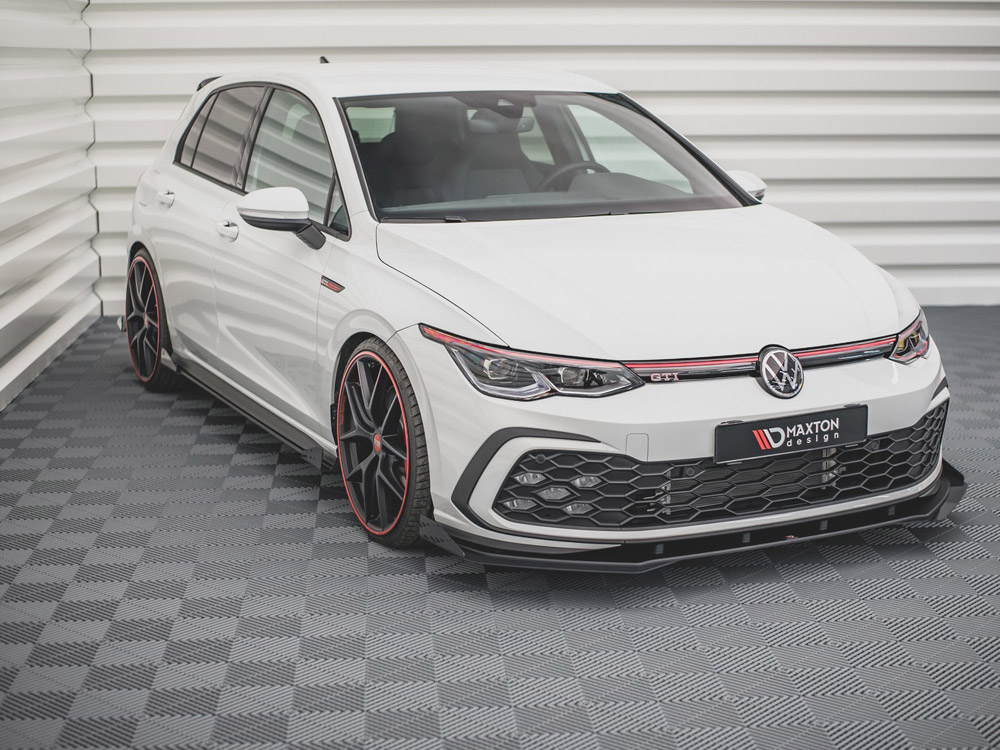 Maxton Design Volkswagen Golf MK8 / MK8.5 GTI / GTE / GTD / R-Line (2020+) Front Flaps - Gloss Black Maxton Design Volkswagen Golf MK8 / MK8.5 GTI / GTE / GTD / R-Line (2020+) Front Flaps - Gloss Black
