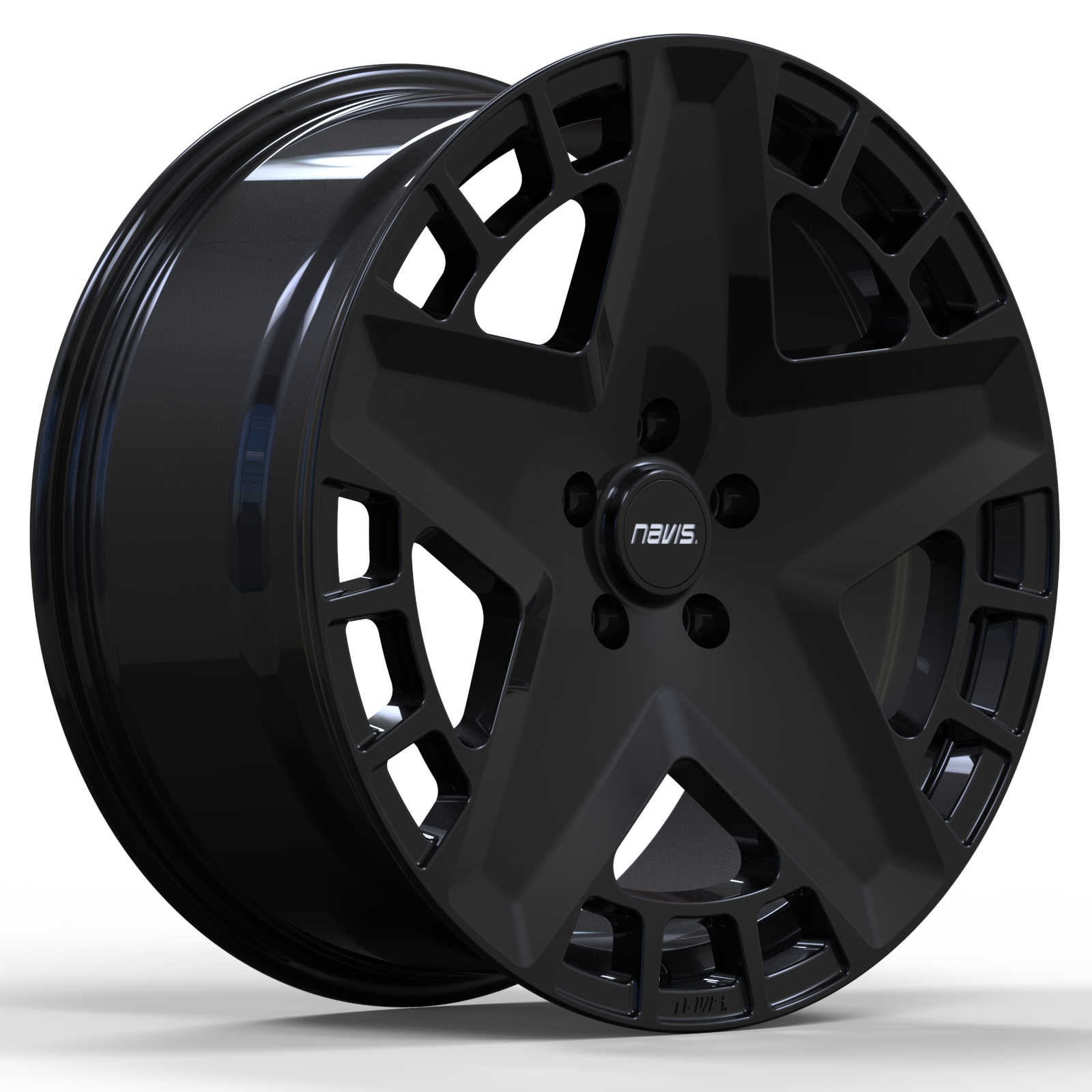 Navis Unknown - 20 inch X 9" - 5 x 120 ET42 - Gloss Black - VW Transporter T5 / T6 - SET OF 4 Navis Unknown - 20 inch X 9" - 5 x 120 ET42 - Gloss Black - VW Transporter T5 / T6 - SET OF 4