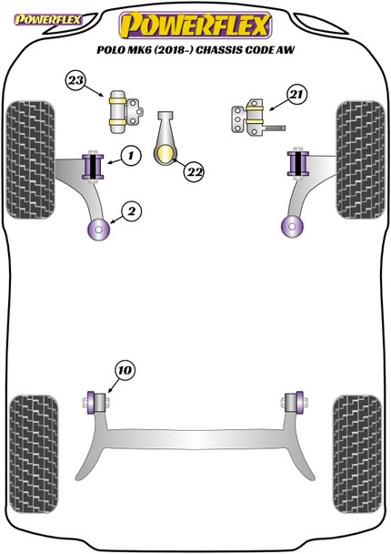 Powerflex Upper Engine Mount Insert, 3 Cylinder & Diesel - Volkswagen Polo MK6 (2018 - ) Chassis Code AW Powerflex Upper Engine Mount Insert, 3 Cylinder & Diesel - Volkswagen Polo MK6 (2018 - ) Chassis Code AW