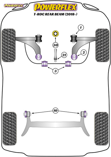 Powerflex Front Lower Engine Mount Hybrid Bush (Large) - Fast Road/Track - Volkswagen T-Roc (2018 - ON)  - Powerflex Front Lower Engine Mount Hybrid Bush (Large) - Fast Road/Track - Volkswagen T-Roc (2018 - ON)  -
