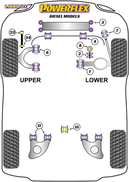 Powerflex Front Bump Stop 88mm - Volkswagen T25/T3 Type 2 (1979 - 1992) Diesel Models Powerflex Front Bump Stop 88mm - Volkswagen T25/T3 Type 2 (1979 - 1992) Diesel Models