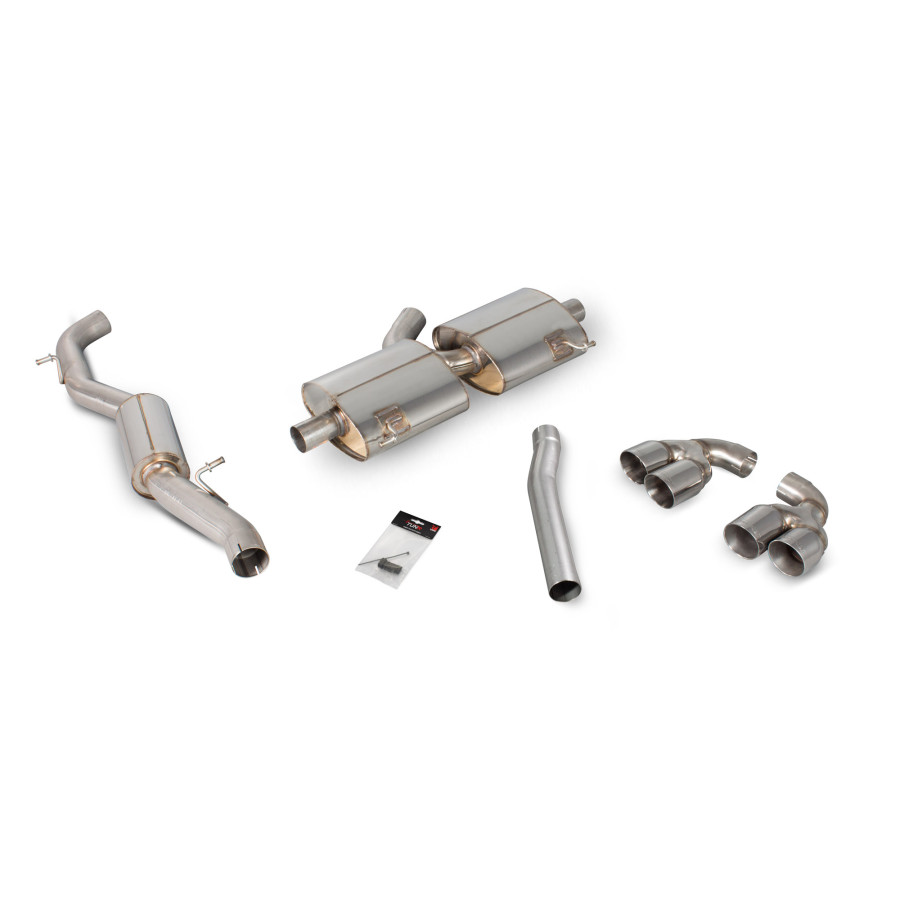 Scorpion Cat Back Resonated (Non Valved) Exhaust System 2.75" with Polished Daytona Tailpipes for Audi S1 2.0 TFSi Quattro | 2014-2018 (Non GPF Model) Scorpion Cat Back Resonated (Non Valved) Exhaust System 2.75" with Polished Daytona Tailpipes for Audi S1 2.0 TFSi Quattro | 2014-2018 (Non GPF Model)